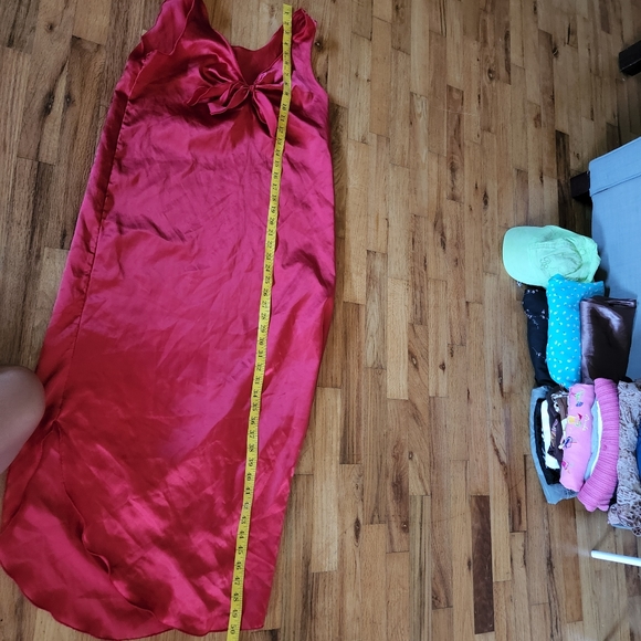 Red shiny Jessica Intimates slip dress - Picture 6 of 9